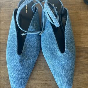 Balenciaga Blue Denim Flats